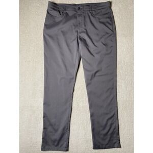 PGA Tour Golf Pants Men's 38x34 Measured 39x33 Gray Elastic Waist Flat Front